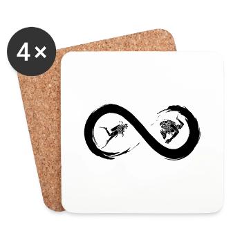 Diving to infinity - Coasters (set of 4) - white - Front