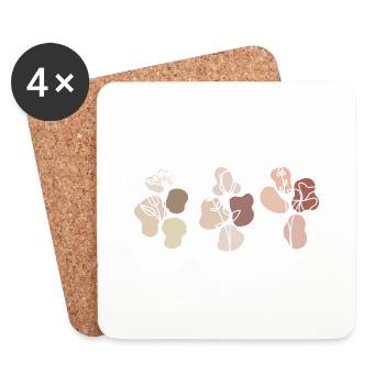 White flowers - Coasters (set of 4) - white - Front