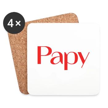 GRANDPA. FATHER's DAY. HAPPY BIRTHDAY GRANDPA. I LOVE YOU. - Coasters (set of 4) - white - Front