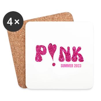 Pink summer 2023 - Dessous de verre (lot de 4) - blanc - Devant