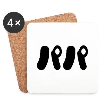 Japanese Papa パパ | Nihongo Language - Coasters (set of 4) - white - Front