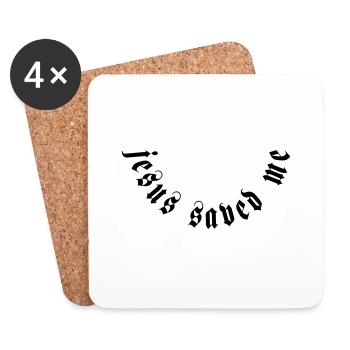 Jésus m’a sauvé la motivation - Dessous de verre (lot de 4) - blanc - Devant