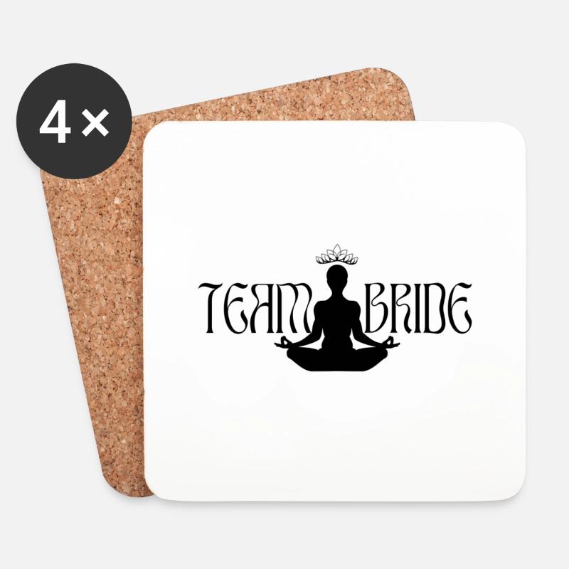 TEAM BRIDE - YOGA - Untersetzer (4er-Set) - Weiß