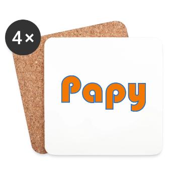 BONNE FÊTE PAPA. PAPA. FÊTE DES PÈRES. PÈRE - Dessous de verre (lot de 4) - blanc - Devant