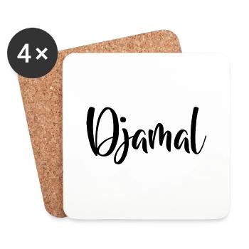 Prénom- Djamal - Dessous de verre (lot de 4) - blanc - Devant