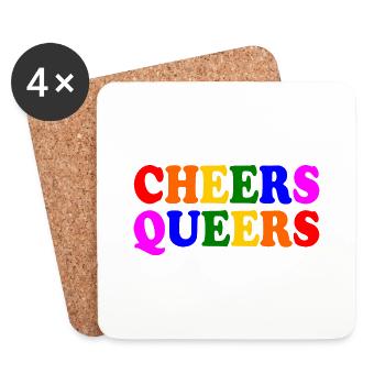 Cheers queers - Dessous de verre (lot de 4) - blanc - Devant