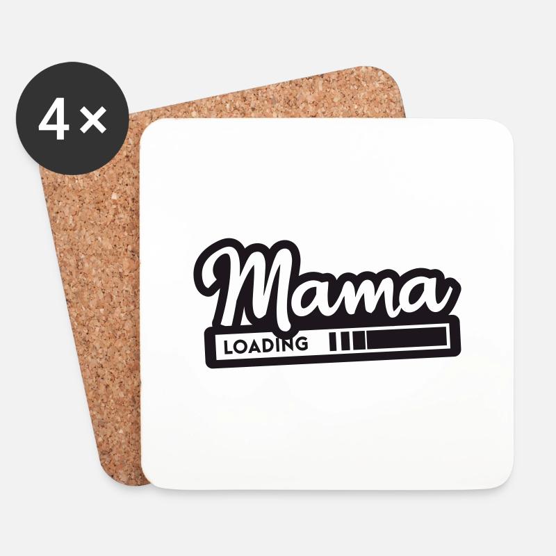 Mama loading - Coasters (set of 4) - white