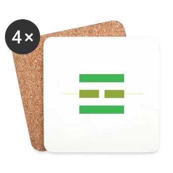 Green Fire minimalist modern and stylish - Dessous de verre (lot de 4) - blanc - Devant