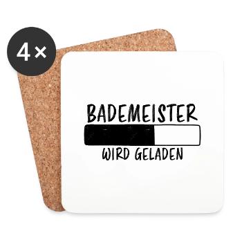 Bademeister Spruch Lustiges Bademeister Geschenk - Untersetzer (4er-Set) - Weiß - Vorne