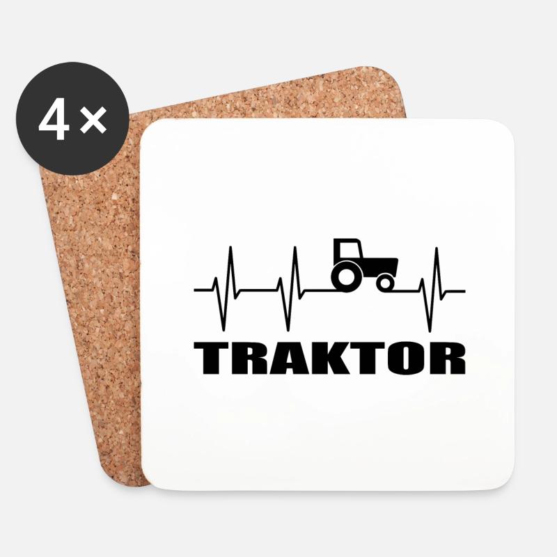 Traktor - Untersetzer (4er-Set) - Weiß