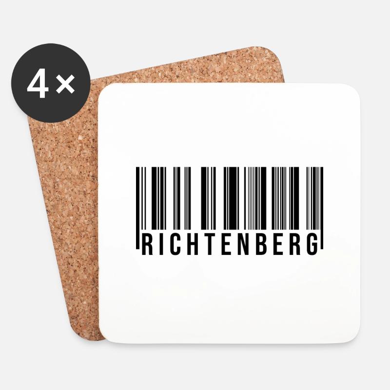 Richtenberg Strichcode - Untersetzer (4er-Set) - Weiß