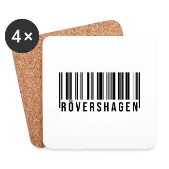Rövershagen Strichcode - Untersetzer (4er-Set) - Weiß - Vorne