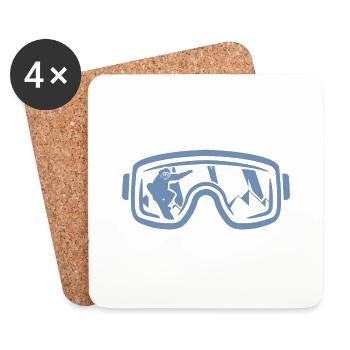 Winter magic on the snowboard: - Coasters (set of 4) - white - Front