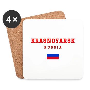 Krasnoyarsk, Russia - Coasters (set of 4) - white - Front