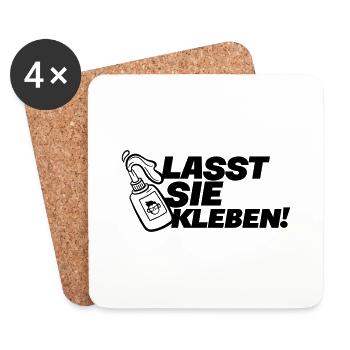 Klimakleber - lasst Sie kleben - Untersetzer (4er-Set) - Weiß - Vorne