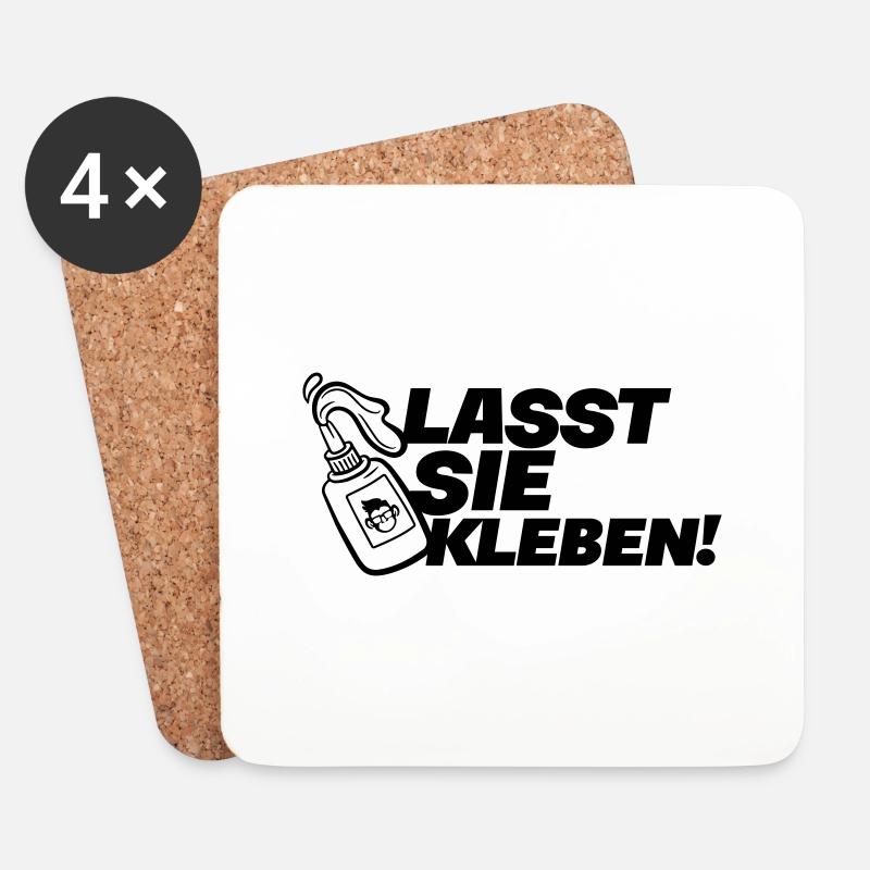 Klimakleber - lasst Sie kleben - Untersetzer (4er-Set) - Weiß