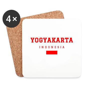 Yogyakarta, Indonésie - Dessous de verre (lot de 4) - blanc - Devant