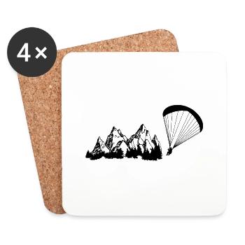 Mountain - Paragliding - (3) - Coasters (set of 4) - white - Front