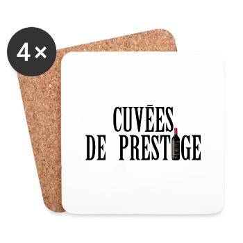 cuvee prestige vin rouge alcool humour bouteille b - Dessous de verre (lot de 4) - blanc - Devant