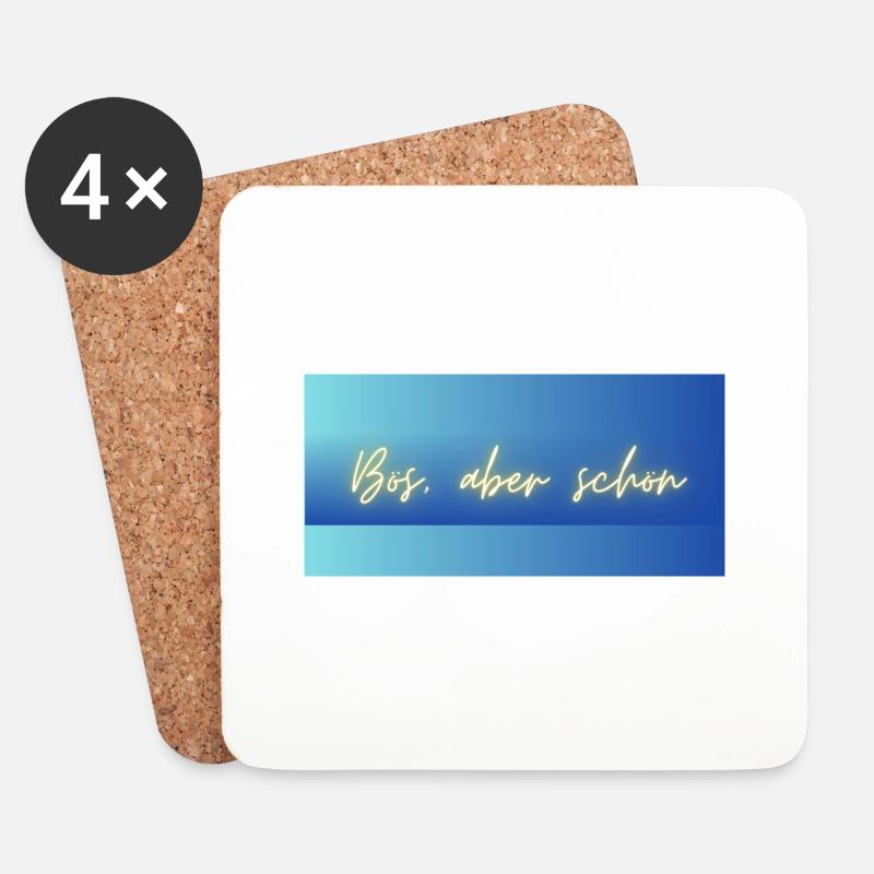 Bös, aber schön - Untersetzer (4er-Set) - Weiß