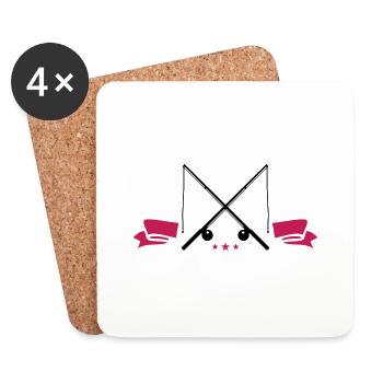 Fishing rod icon - Coasters (set of 4) - white - Front