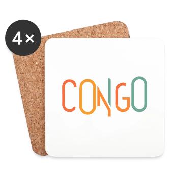 Congo - Dessous de verre (lot de 4) - blanc - Devant