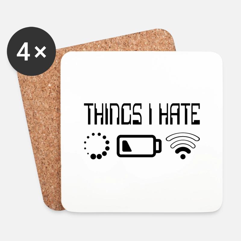 Things I Hate Programmer Outfit Gamer Fun Gift - Untersetzer (4er-Set) - Weiß