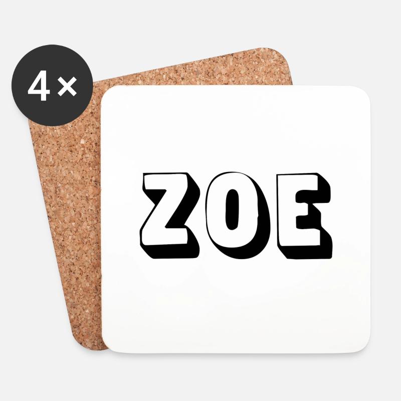 Name -Zoe - Untersetzer (4er-Set) - Weiß