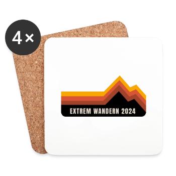Extrem Wandern 2024 - Untersetzer (4er-Set) - Weiß - Vorne