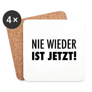 Nie wieder ist jetzt - Untersetzer (4er-Set) - Weiß - Vorne