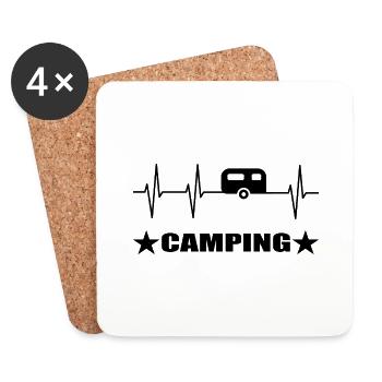 Camping - Untersetzer (4er-Set) - Weiß - Vorne