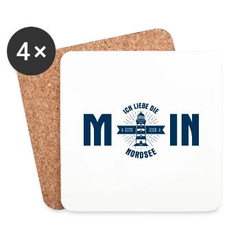 Moin blau - Untersetzer (4er-Set) - Weiß - Vorne