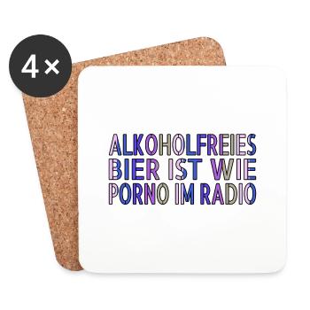 geschenk alkoholische getränke - Untersetzer (4er-Set) - Weiß - Vorne