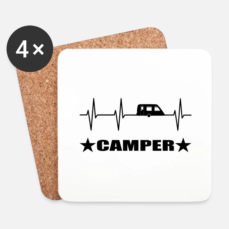 Camping - Untersetzer (4er-Set) - Weiß