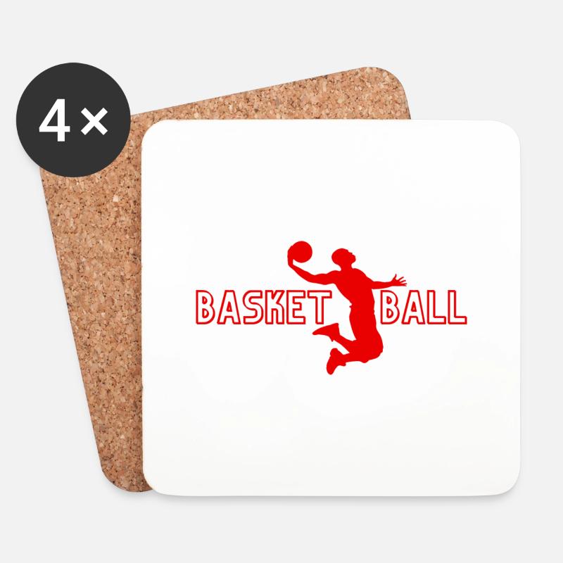Basketball - Basketball Geschenkidee - Untersetzer (4er-Set) - Weiß
