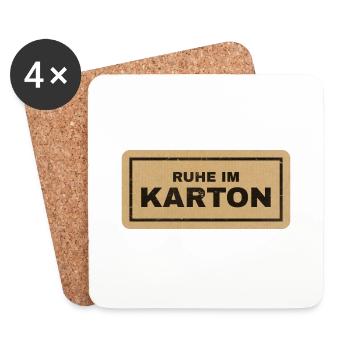 Ruhe im Karton - Untersetzer (4er-Set) - Weiß - Vorne