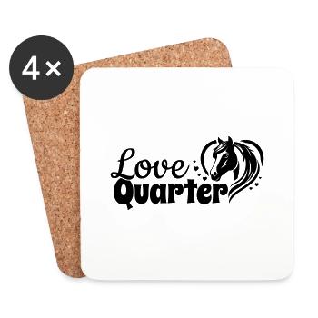 Quarter Love Heart Horse Head - Coasters (set of 4) - white - Front