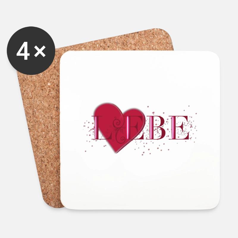 Liebe - Untersetzer (4er-Set) - Weiß
