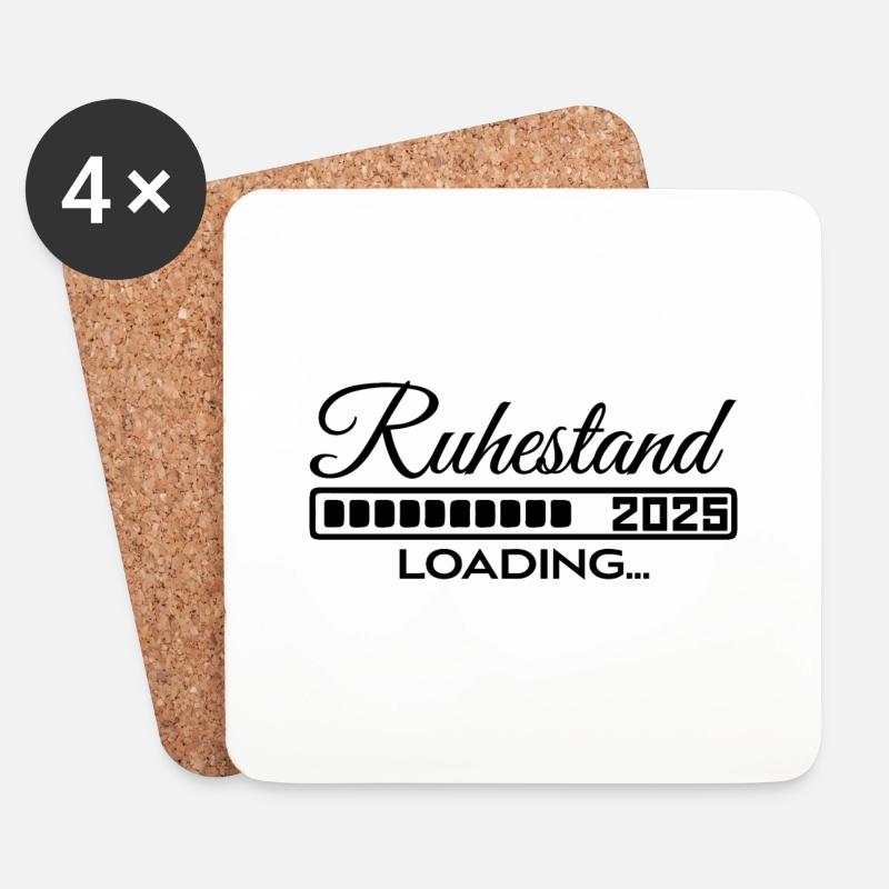 Ruhestand 2025 loading - Untersetzer (4er-Set) - Weiß