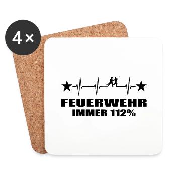 Feuerwehr - Untersetzer (4er-Set) - Weiß - Vorne