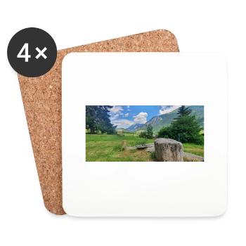 Berglandschaften - Untersetzer (4er-Set) - Weiß - Vorne