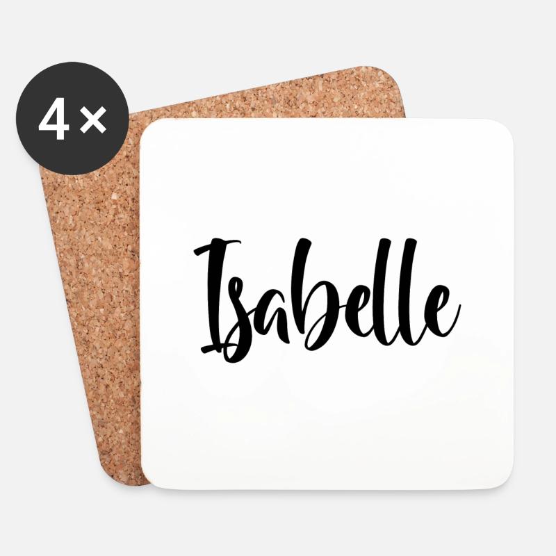 Name - Isabelle - Untersetzer (4er-Set) - Weiß