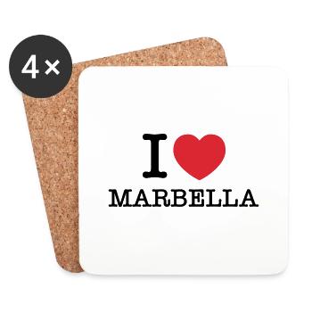 I Love Marbella | Marbella | I Heart Marbella - Coasters (set of 4) - white - Front