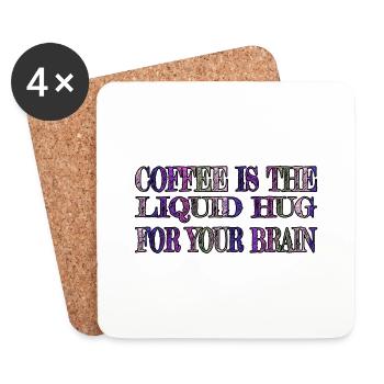 gift sayings coffeebean funny morning happy - Untersetzer (4er-Set) - Weiß - Vorne