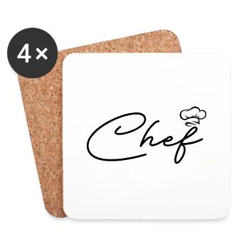 Personalized chef - Coasters (set of 4) - white - Front