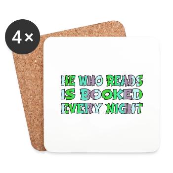 funny quote literary book lover cat funny - Untersetzer (4er-Set) - Weiß - Vorne