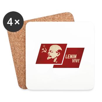 Lenin lebt Flagge - Untersetzer (4er-Set) - Weiß - Vorne