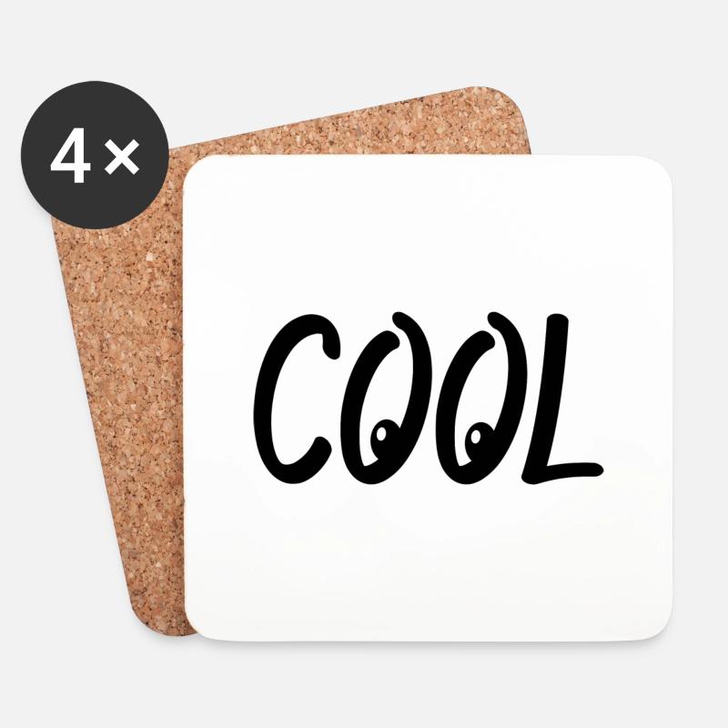 Cool funny - Untersetzer (4er-Set) - Weiß