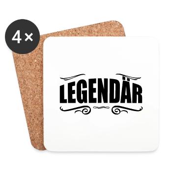 légendaire - Dessous de verre (lot de 4) - blanc - Devant