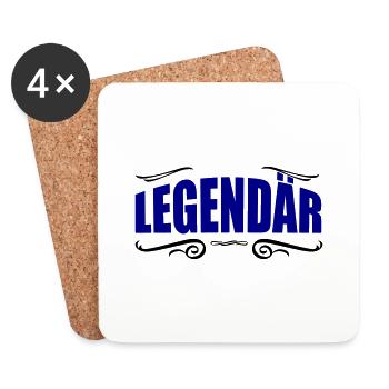 légendaire - Dessous de verre (lot de 4) - blanc - Devant